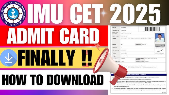 IMU CET प्रवेश पत्र